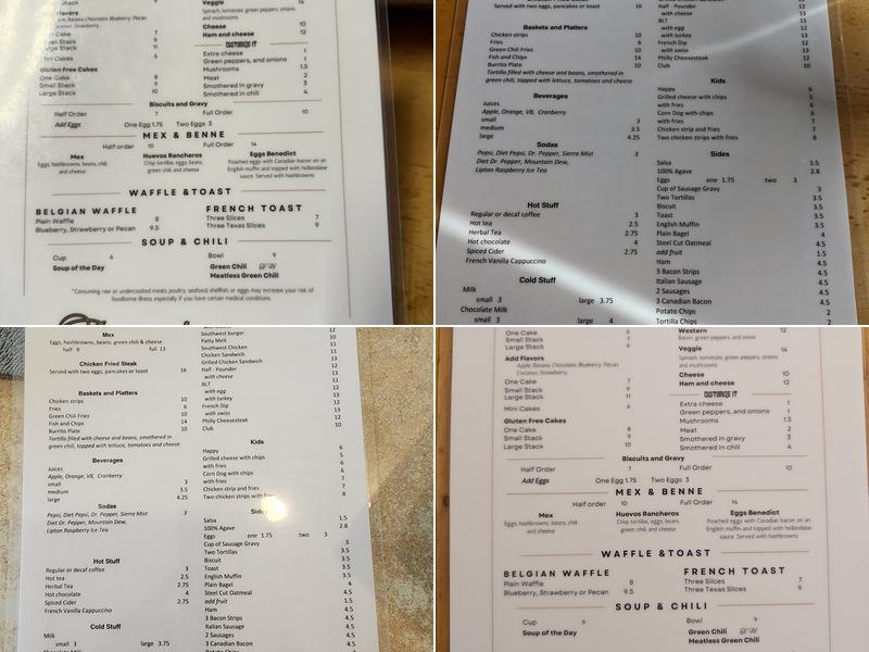 Romeo's Pancakes Menu