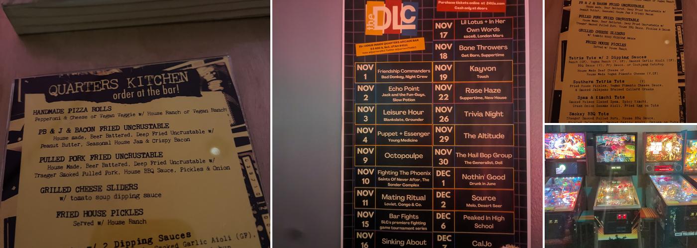 Quarters Arcade Bar - Sugar House Menu