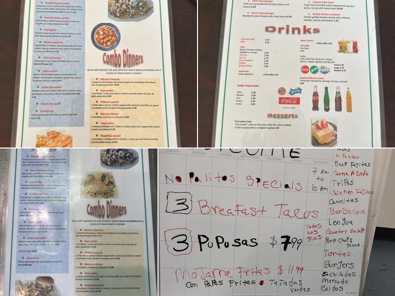 Nopalitos Mexican & Centroamerica Food Menu