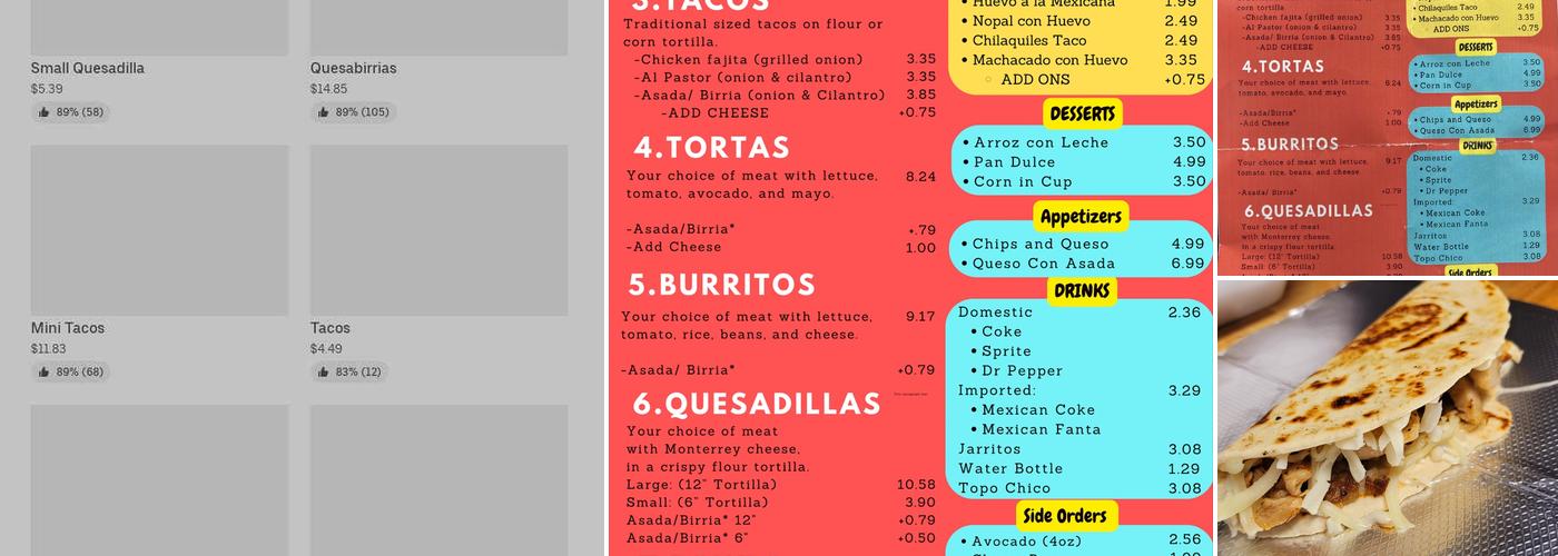 Taquitos Quesamia Menu