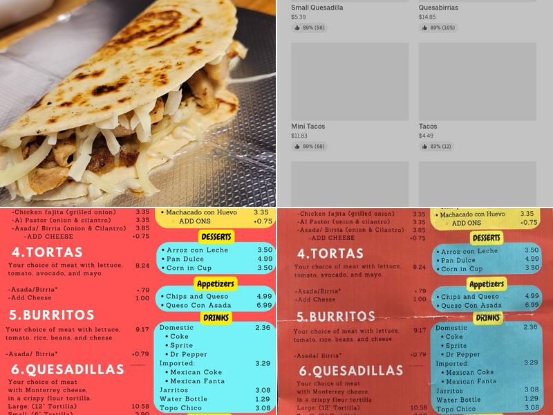 Taquitos Quesamia Menu