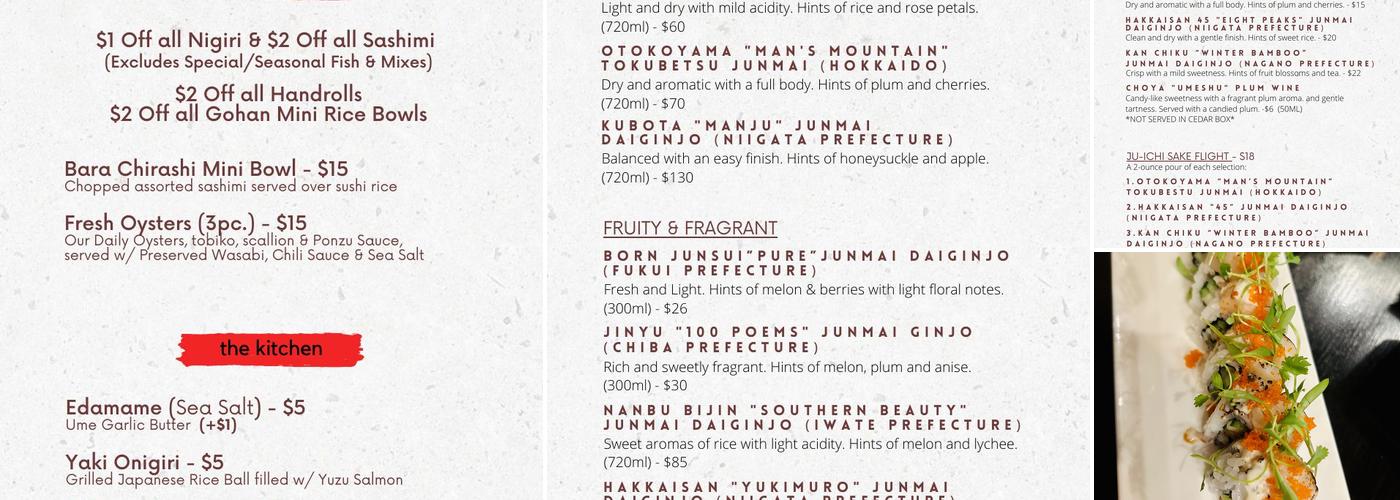 Ju-ichi Menu