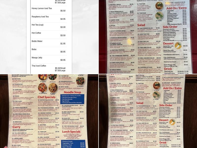 Corner Thai Kitchen Menu