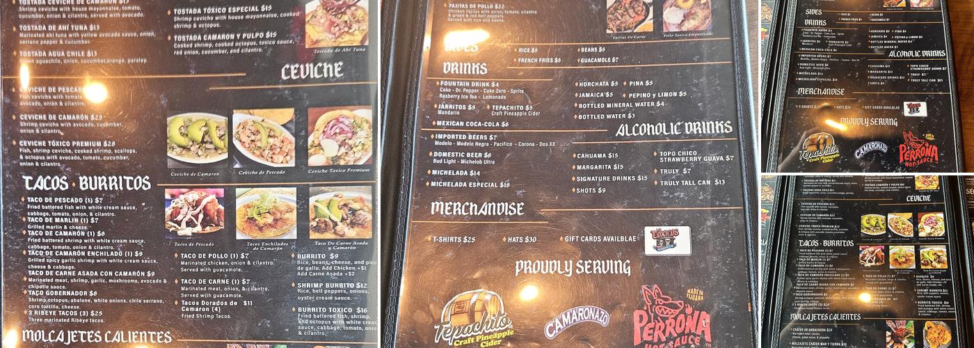 Los Toxicos Mariscos Menu