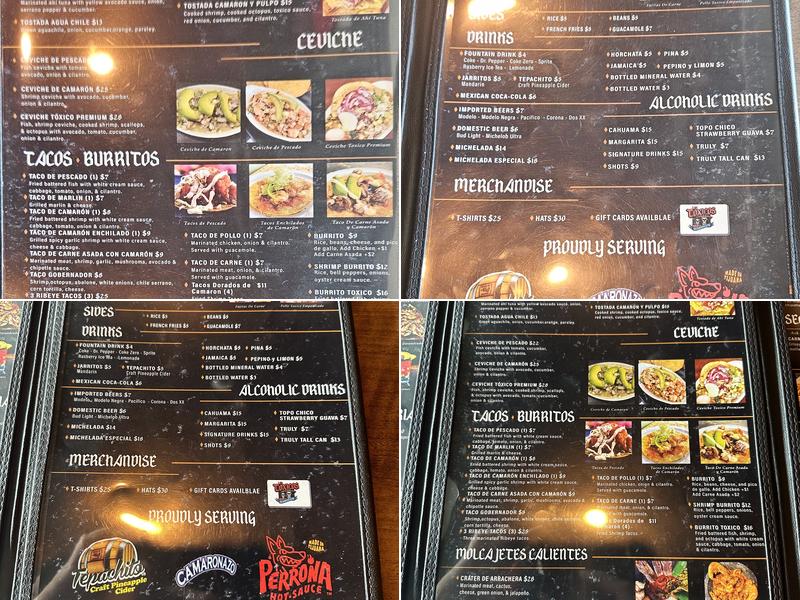 Los Toxicos Mariscos Menu