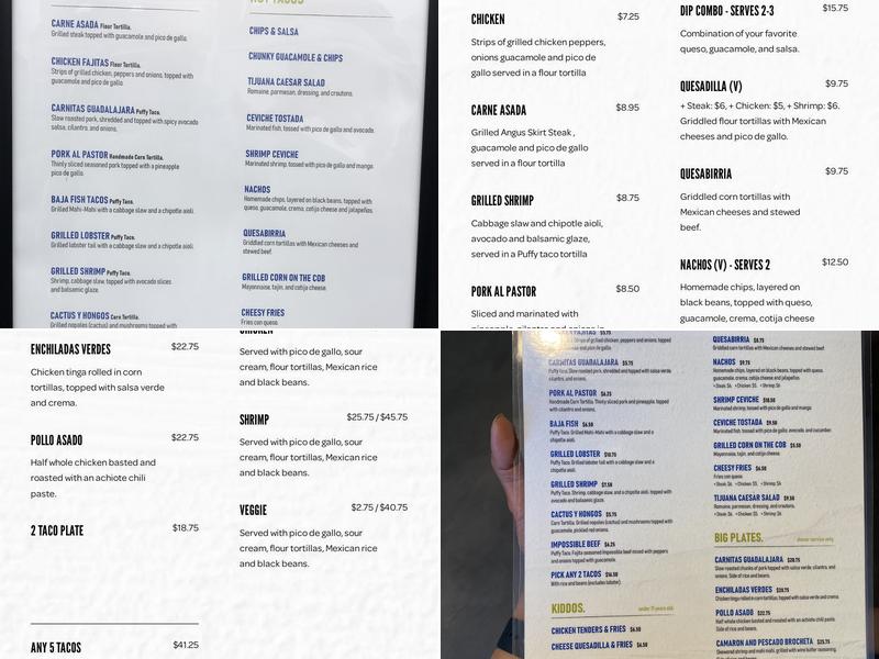 Taco Cantina Menu
