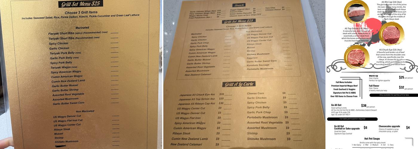 Fiery Hot Pot and Grill Menu