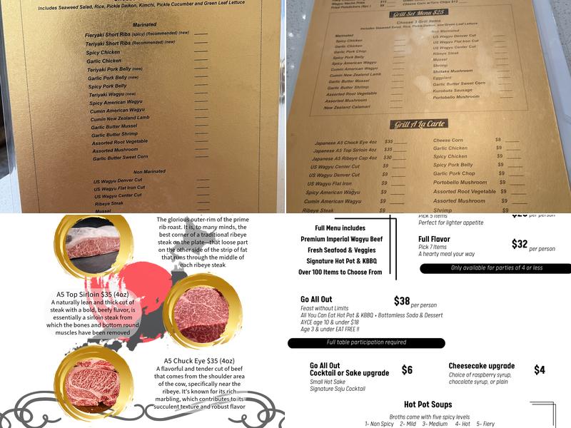 Fiery Hot Pot and Grill Menu