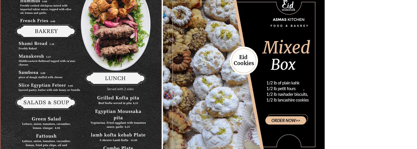 Asma's Kitchen Menu