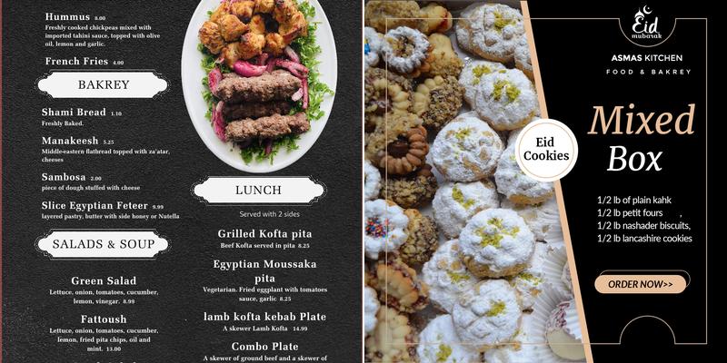 Asma's Kitchen Menu