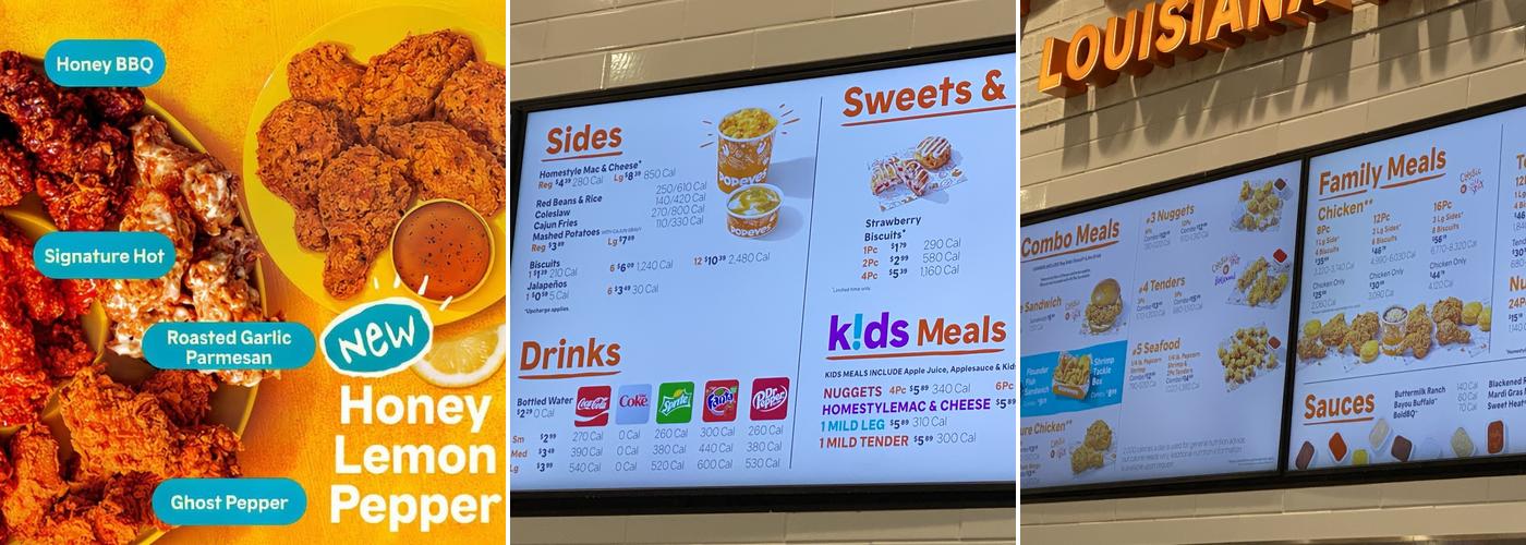 Popeyes Louisiana Kitchen Menu