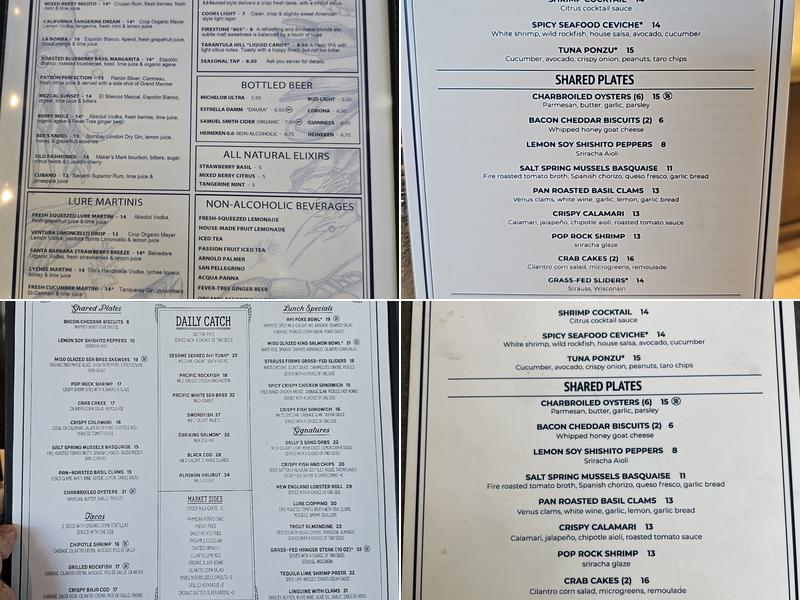 Lure Fish House Menu
