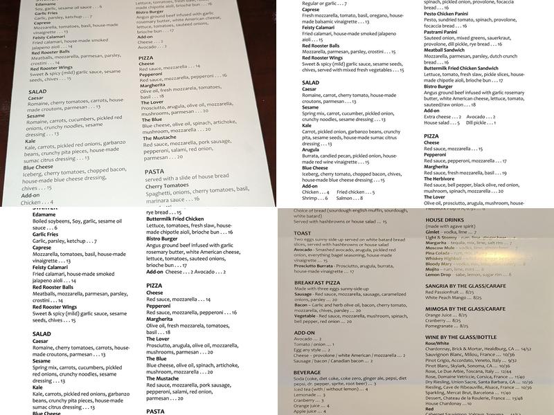 Red Rooster Brick Oven Menu