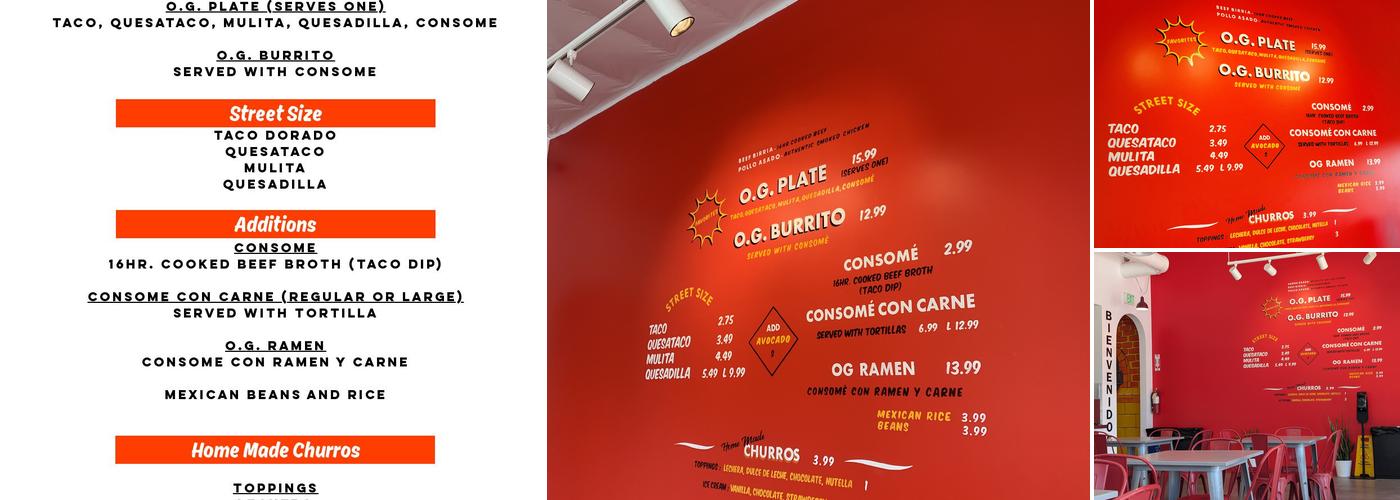 Papi Tacos & Churros Menu