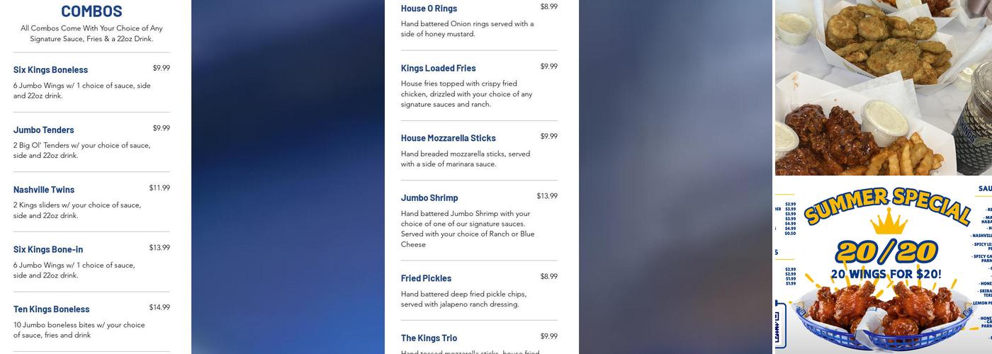 Wing Kings Menu