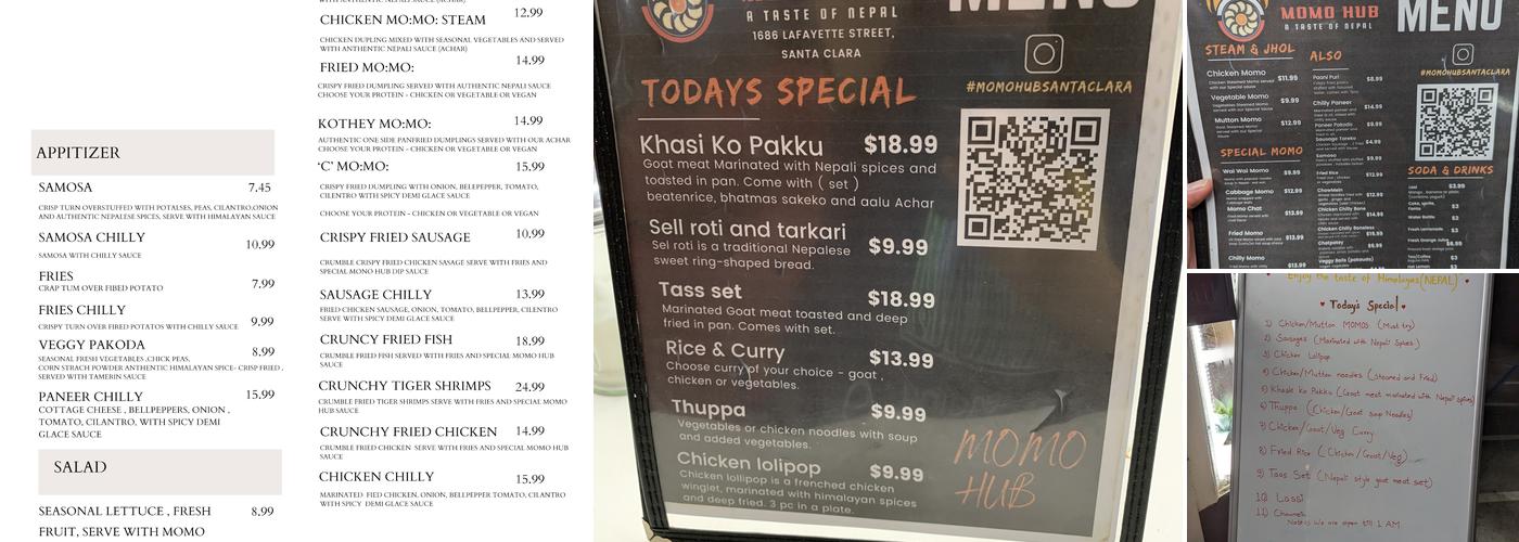Momo Hub Menu