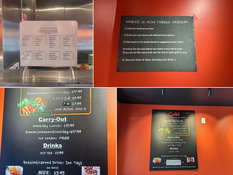 Gobi Mongolian BBQ Menu