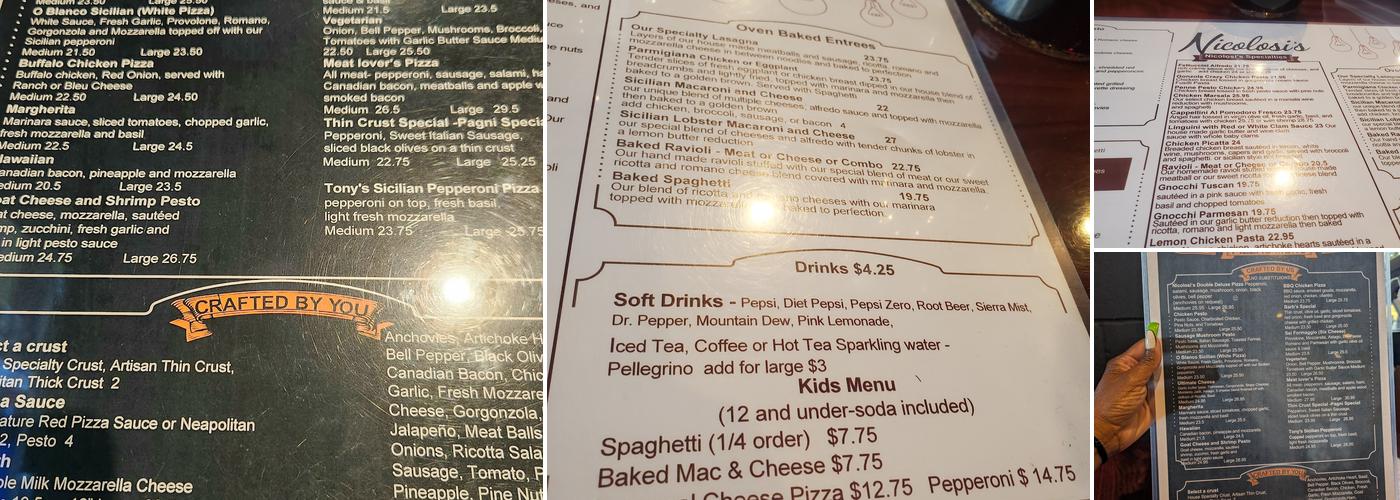Nicolosi's Santee Menu