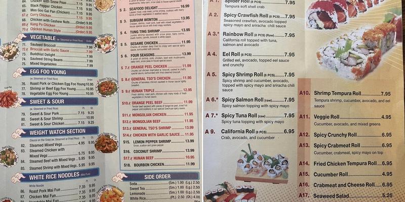 Fuji Buffet Menu