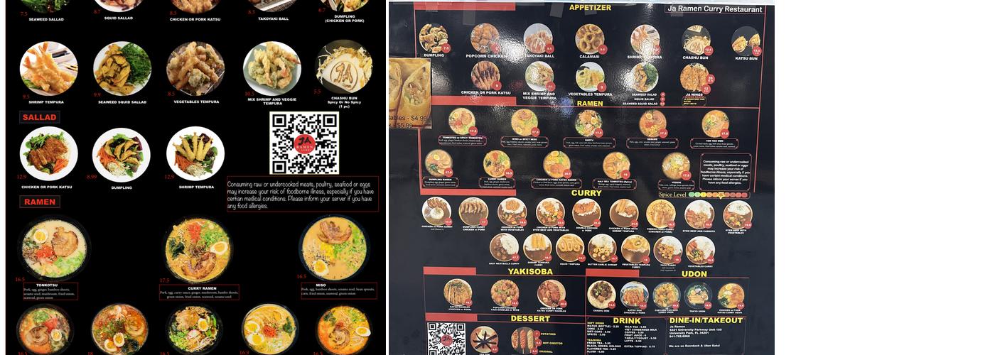JaRamen Menu