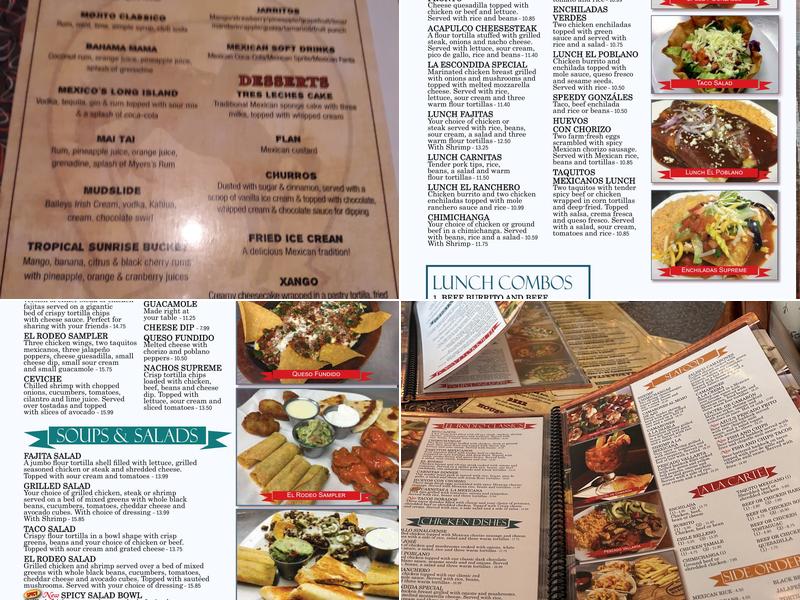 El Rodeo Menu