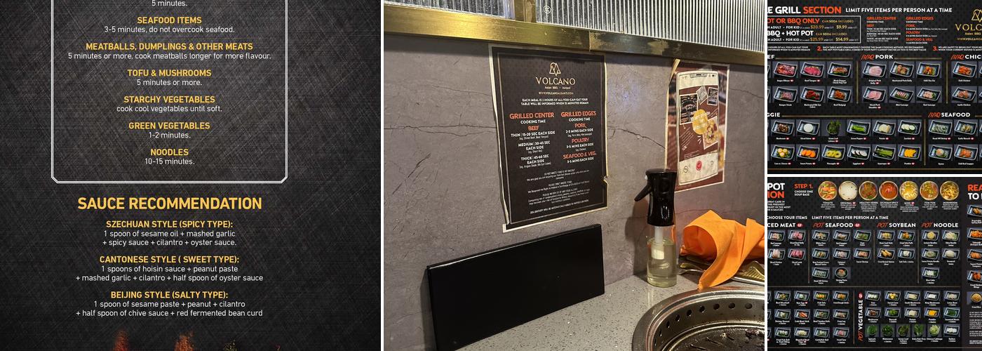 VOLCANO Asian BBQ and Hot Pot Menu