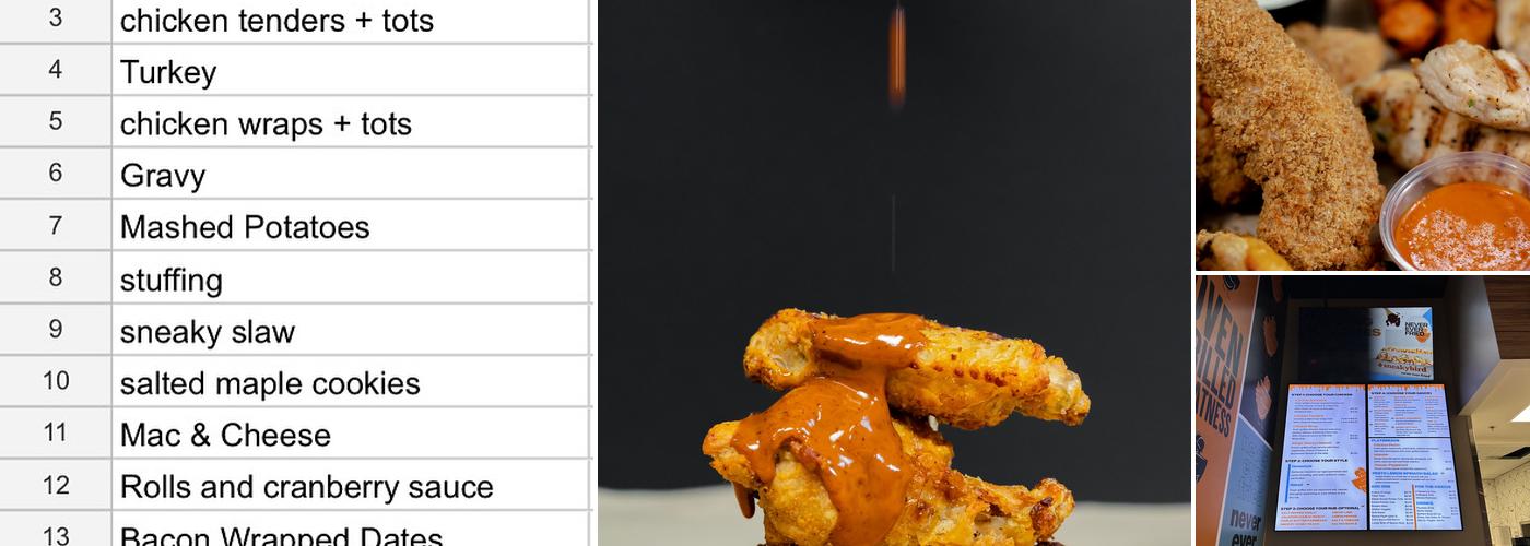 sneakybird Menu