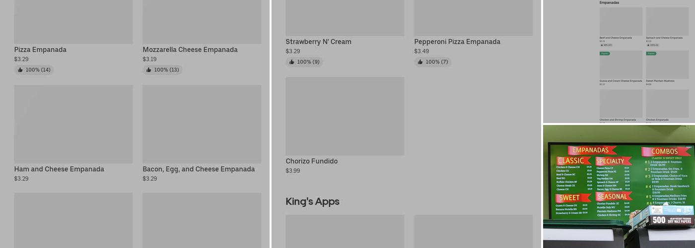 Empanada King Scranton Menu
