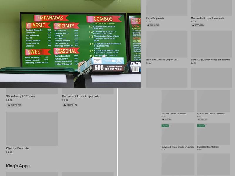 Empanada King Scranton Menu