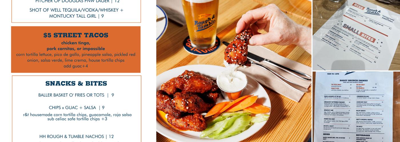 Rough & Tumble Pub Menu