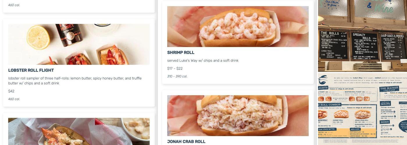 Luke's Lobster Pike Street Menu