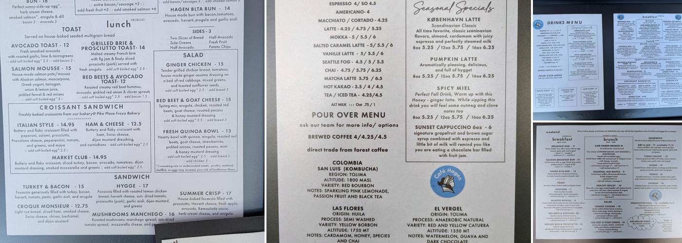 Café Hagen Modern All-Day Cafe Menu