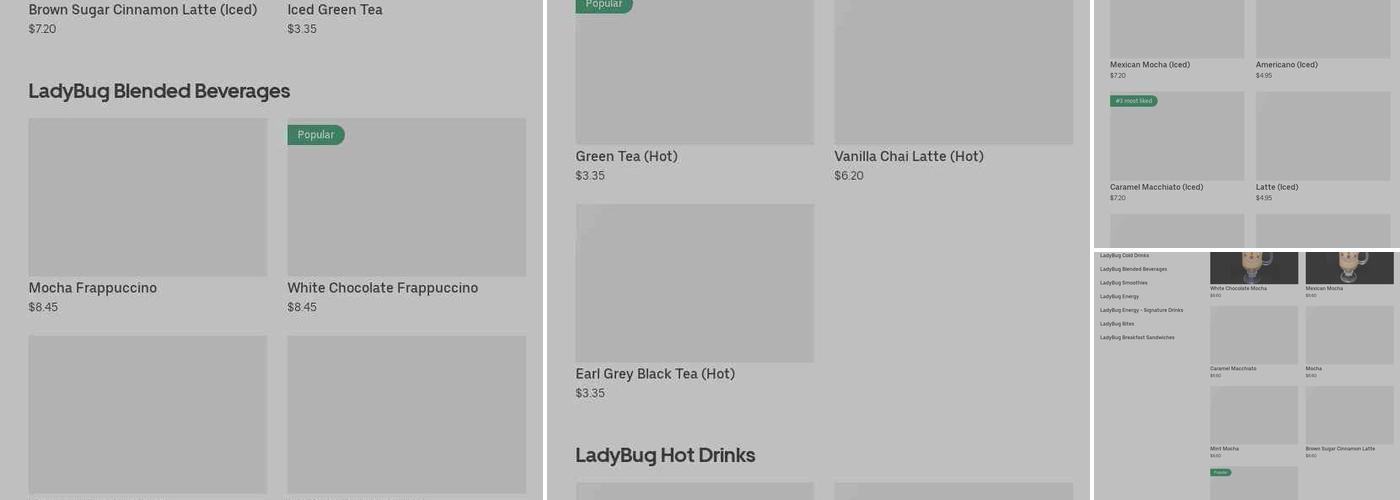 Ladybug Espresso Menu
