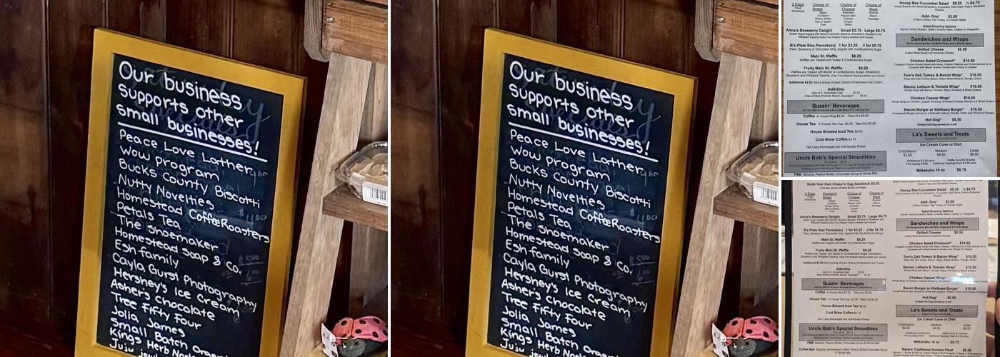 Bebe & Pops Thriving Hive Menu