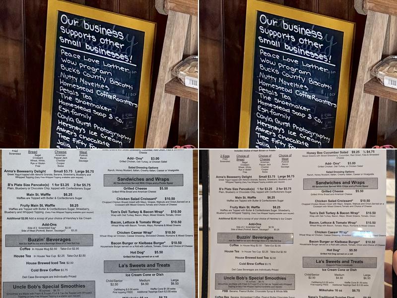 Bebe & Pops Thriving Hive Menu
