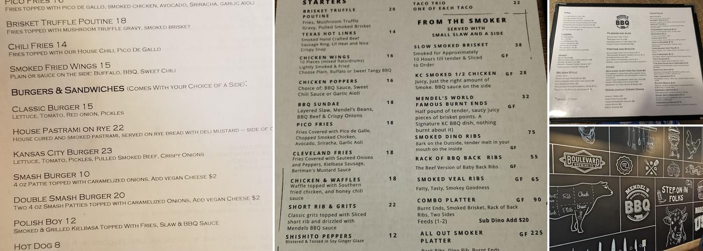 Mendel's KC BBQ Menu