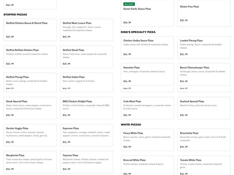 2 Kings Shickshinny Menu