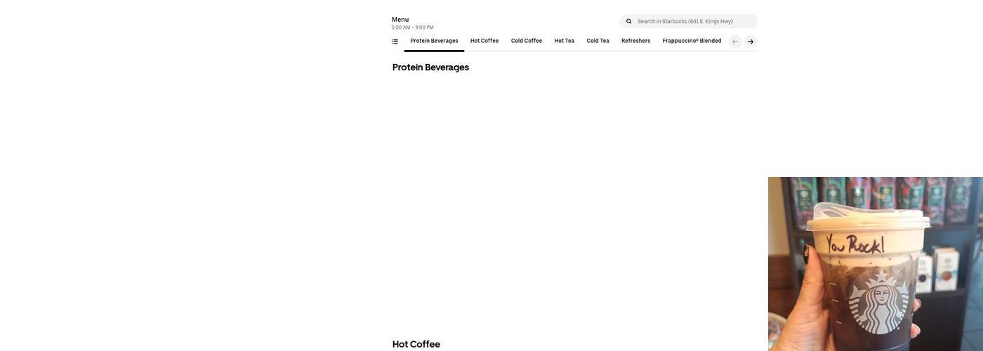 Starbucks Menu