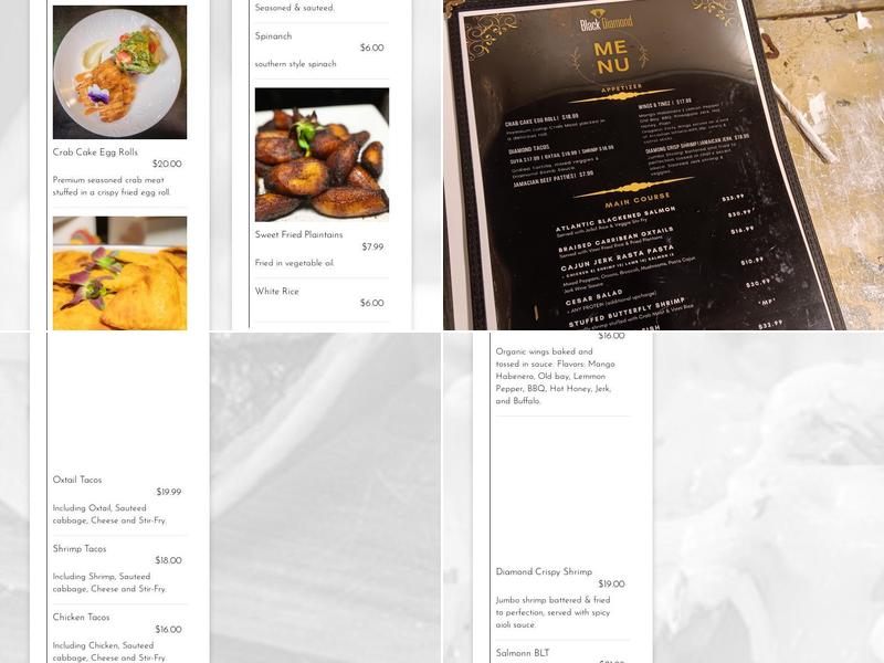 Black Diamond Restaurant and Lounge Menu