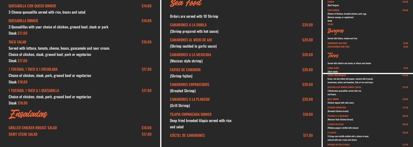 Verde Avocado Menu