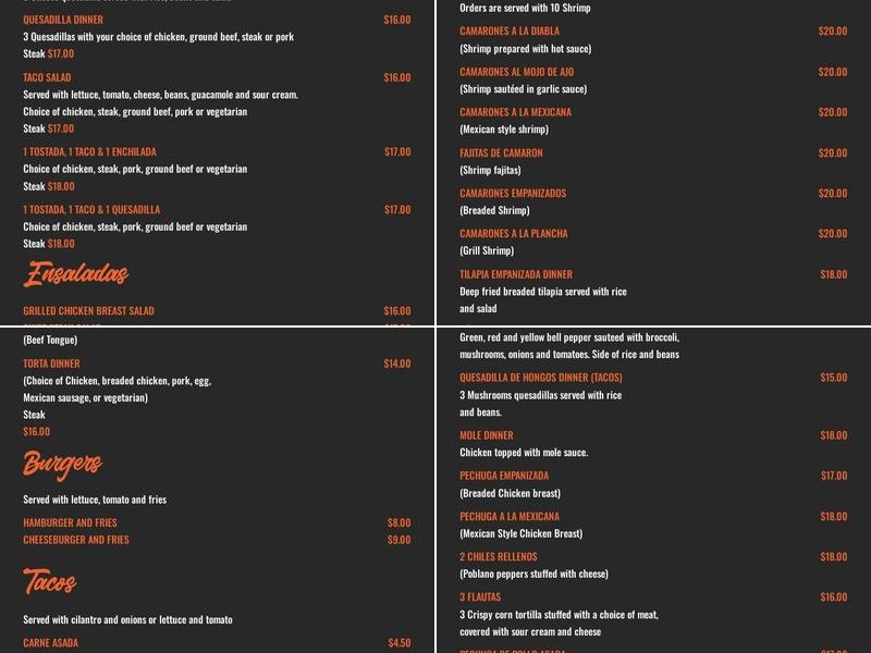 Verde Avocado Menu