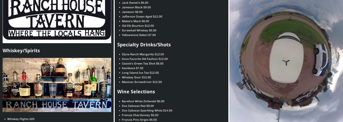 Ranch House Tavern Menu