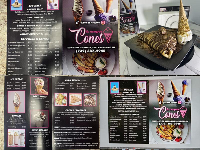 Cones & Crepes Menu