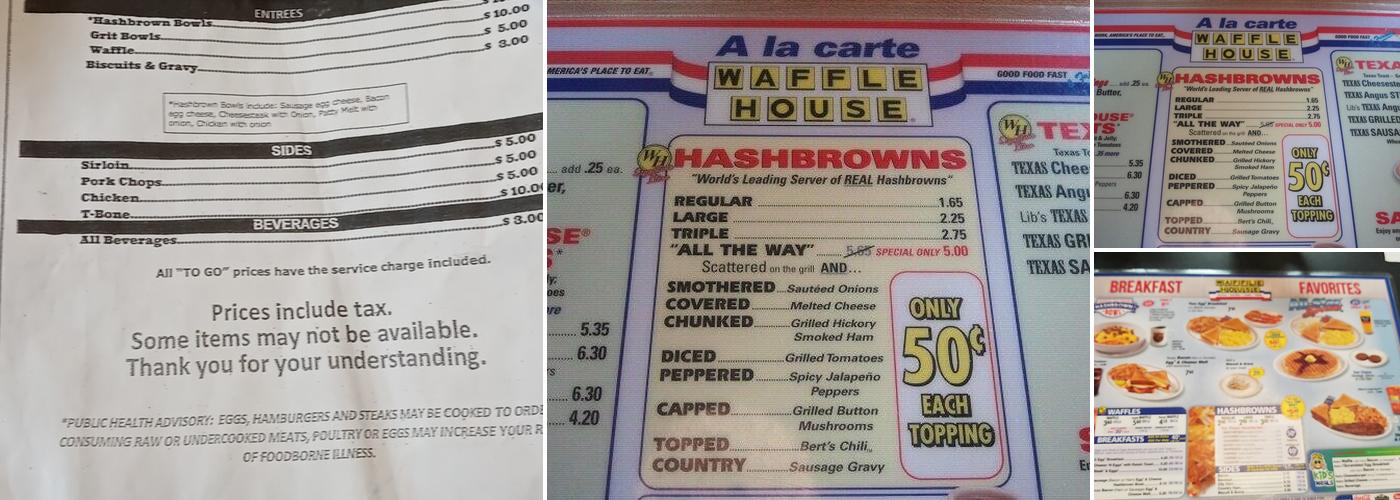 Waffle House Menu