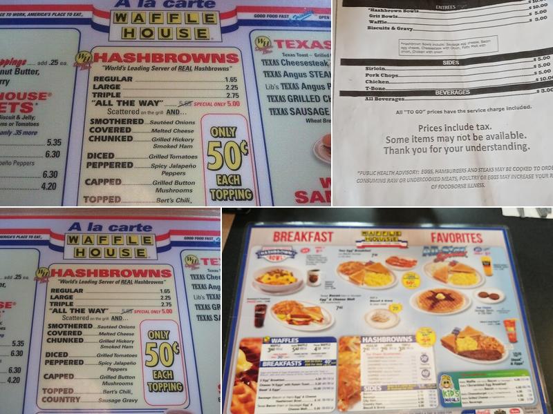 Waffle House Menu