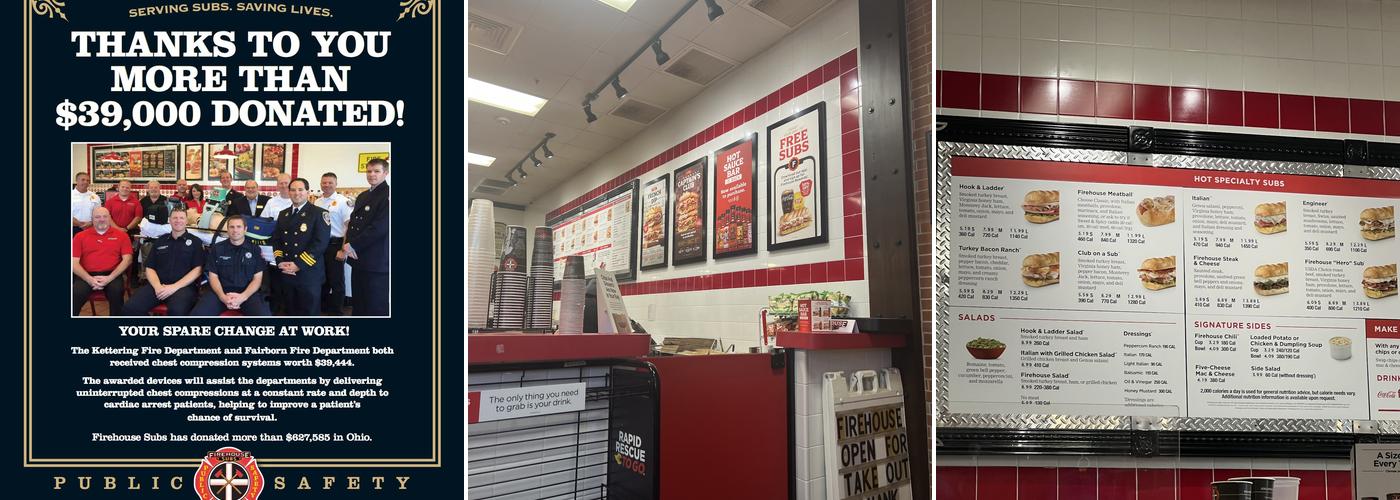Firehouse Subs Cornerstone Menu