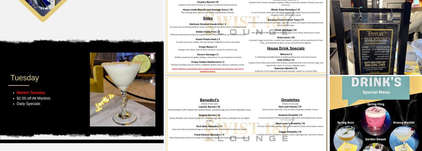 Twist 181 Lounge Menu