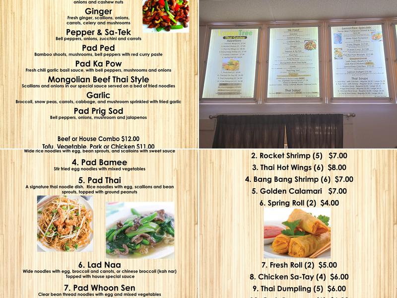 LemonTree Thai Cuisine Menu