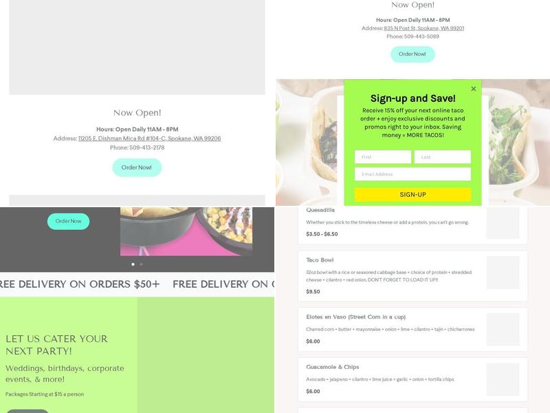 Uno Más Taco Shop - Downtown Spokane Menu