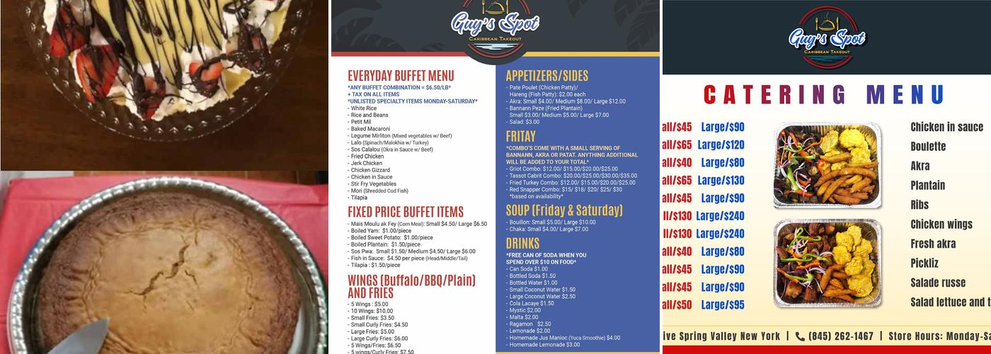 Guy's Spot Menu